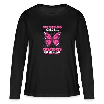 Insecte papillon monarque Monarque Habitat - T-shirt manches longues Premium bio Femme - noir - Devant - Julia (174cm)