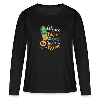 Jour du transfert d’embryons FIV fécondation in vitro - T-shirt manches longues Premium bio Femme - noir - Devant - Julia (174cm)