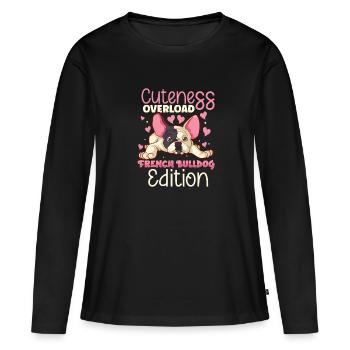 french bulldog english bulldog dog lover bulldog - Frauen Premium Bio Langarmshirt - Schwarz - Vorne - Julia (174cm)