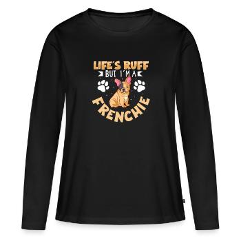 french bulldog english bulldog dog lover bulldog - Frauen Premium Bio Langarmshirt - Schwarz - Vorne - Julia (174cm)