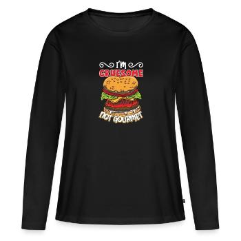 Horror Burgers Fast-Food Halloween Nourriture effrayante Monste - T-shirt manches longues Premium bio Femme - noir - Devant - Julia (174cm)