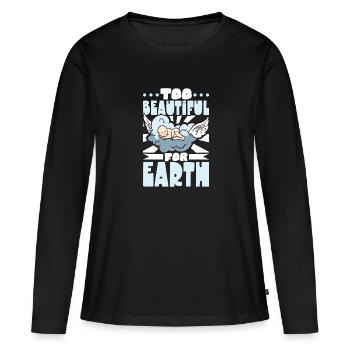 perte du nourrisson, fausse couche, conscience, - T-shirt manches longues Premium bio Femme - noir - Devant - Julia (174cm)