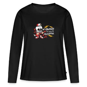 Drôle Horreur Spooky Guitariste Guitariste Fantomatique - T-shirt manches longues Premium bio Femme - noir - Devant - Julia (174cm)