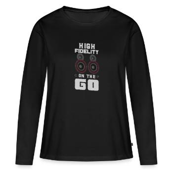 AUDIOLOGIST / CAR STEREO : Run Your System - Frauen Premium Bio Langarmshirt - Schwarz - Vorne - Julia (174cm)