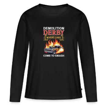 Derby de démonstration Derby de démolition Derby de démolition - T-shirt manches longues Premium bio Femme - noir - Devant - Julia (174cm)