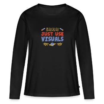Enseignant(e) en éducation spécialisée Intégration accélérée des enseignant(e)s - T-shirt manches longues Premium bio Femme - noir - Devant - Julia (174cm)