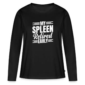 Chirurgie de la rate Survivre à l’ablation de la rate - T-shirt manches longues Premium bio Femme - noir - Devant - Julia (174cm)