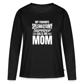 Chirurgie de la rate Survivre à l’ablation de la rate - T-shirt manches longues Premium bio Femme - noir - Devant - Julia (174cm)