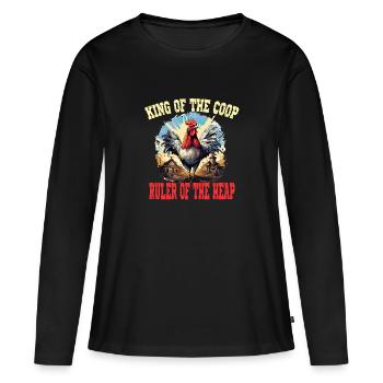 King of the Coop Ruler of the Heap - Frauen Premium Bio Langarmshirt - Schwarz - Vorne - Julia (174cm)