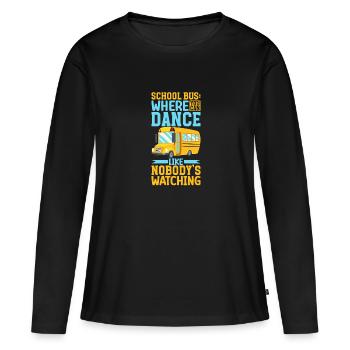 Funny School Bus Driver Appreciation anniversary - Frauen Premium Bio Langarmshirt - Schwarz - Vorne - Julia (174cm)
