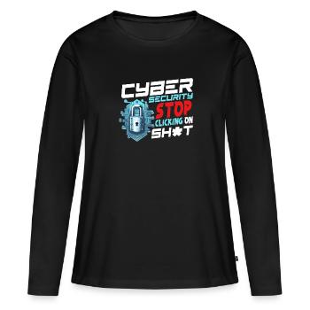Spécialiste en cybersécurité - T-shirt manches longues Premium bio Femme - noir - Devant - Julia (174cm)