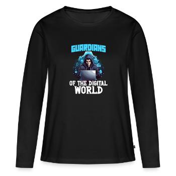 Analyste en piratage éthique Cybersécurité éthique - T-shirt manches longues Premium bio Femme - noir - Devant - Julia (174cm)