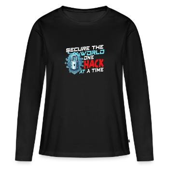 Analyste en piratage éthique Cybersécurité éthique - T-shirt manches longues Premium bio Femme - noir - Devant - Julia (174cm)