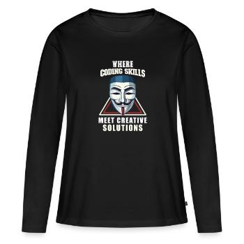 Analyste en piratage éthique Cybersécurité éthique - T-shirt manches longues Premium bio Femme - noir - Devant - Julia (174cm)
