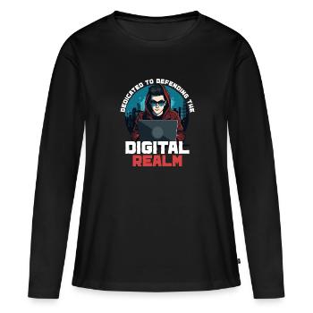 Analyste en piratage éthique Cybersécurité éthique - T-shirt manches longues Premium bio Femme - noir - Devant - Julia (174cm)
