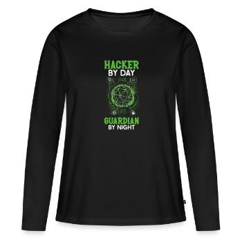 Analyste en piratage éthique Cybersécurité éthique - T-shirt manches longues Premium bio Femme - noir - Devant - Julia (174cm)