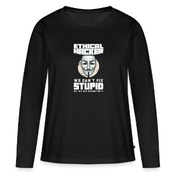 Analyste en piratage éthique Cybersécurité éthique - T-shirt manches longues Premium bio Femme - noir - Devant - Julia (174cm)