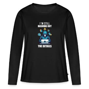 Analyste en piratage éthique Cybersécurité éthique - T-shirt manches longues Premium bio Femme - noir - Devant - Julia (174cm)