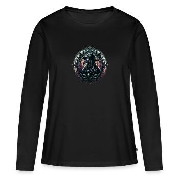 Effrayant Halloween Horreur Peste Docteur - T-shirt manches longues Premium bio Femme - noir - Devant - Julia (174cm)