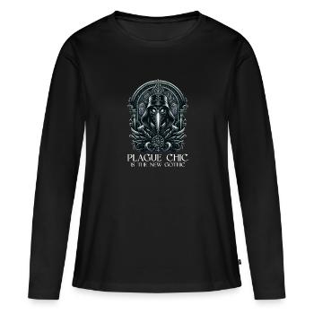 Effrayant Halloween Horreur Peste Docteur - T-shirt manches longues Premium bio Femme - noir - Devant - Julia (174cm)