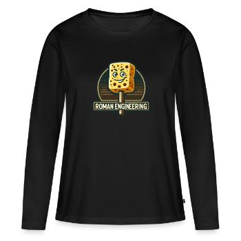 Drôle D’éponge, Histoire Romaine, Salle De Bain - T-shirt manches longues Premium bio Femme - noir - Devant - Julia (174cm)
