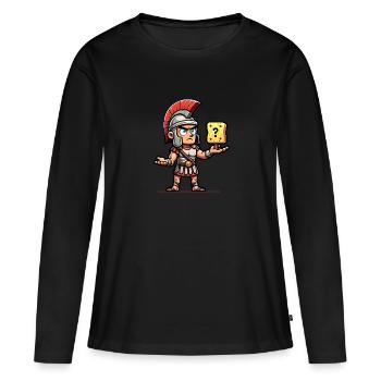 Drôle D’éponge, Histoire Romaine, Salle De Bain - T-shirt manches longues Premium bio Femme - noir - Devant - Julia (174cm)