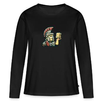 Drôle D’éponge, Histoire Romaine, Salle De Bain - T-shirt manches longues Premium bio Femme - noir - Devant - Julia (174cm)