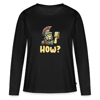 Drôle D’éponge, Histoire Romaine, Salle De Bain - T-shirt manches longues Premium bio Femme - noir - Devant - Julia (174cm)