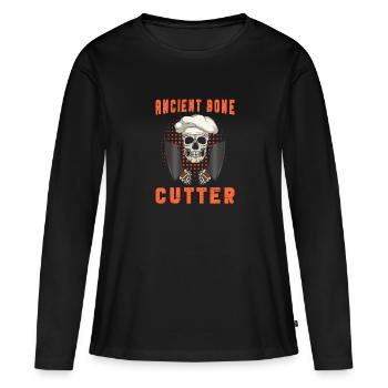 Fleischschneider Metzger Horror Skelett Gore - Frauen Premium Bio Langarmshirt - Schwarz - Vorne - Julia (174cm)