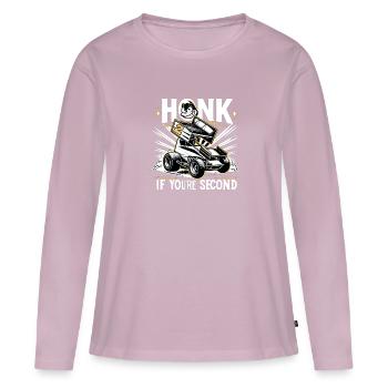 Sprint Car Mom Dirt Track Racing Jour de course - T-shirt manches longues Premium bio Femme - rose poudré - Devant - Julia (174cm)