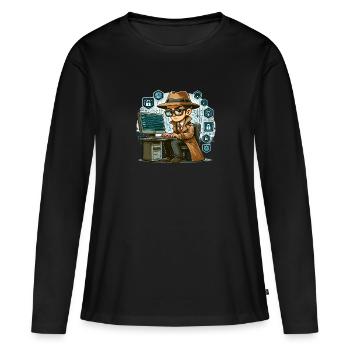 Analyste en piratage éthique Cybersécurité éthique - T-shirt manches longues Premium bio Femme - noir - Devant - Julia (174cm)