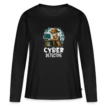 Analyste en piratage éthique Cybersécurité éthique - T-shirt manches longues Premium bio Femme - noir - Devant - Julia (174cm)