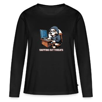 Analyste en piratage éthique Cybersécurité éthique - T-shirt manches longues Premium bio Femme - noir - Devant - Julia (174cm)