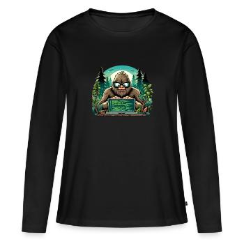 Analyste en piratage éthique Cybersécurité éthique - T-shirt manches longues Premium bio Femme - noir - Devant - Julia (174cm)