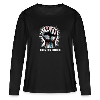 Analyste en piratage éthique Cybersécurité éthique - T-shirt manches longues Premium bio Femme - noir - Devant - Julia (174cm)