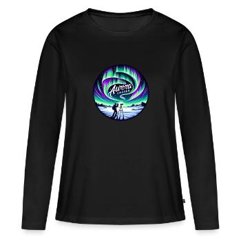Aurora Aurora Tracker Alaska Wilderness - T-shirt manches longues Premium bio Femme - noir - Devant - Julia (174cm)