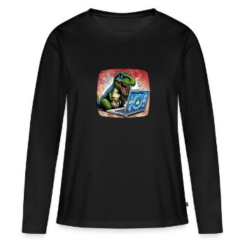 Analyste en piratage éthique Cybersécurité éthique - T-shirt manches longues Premium bio Femme - noir - Devant - Julia (174cm)
