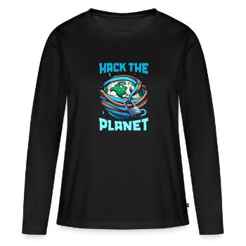 Analyste en piratage éthique Cybersécurité éthique - T-shirt manches longues Premium bio Femme - noir - Devant - Julia (174cm)
