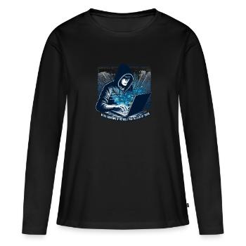 Analyste en piratage éthique Cybersécurité éthique - T-shirt manches longues Premium bio Femme - noir - Devant - Julia (174cm)