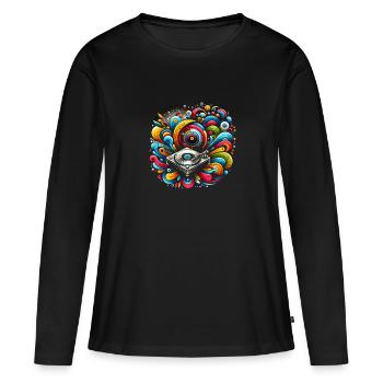 Disques vinyles Lp Collectionneurs Amateurs de disques - T-shirt manches longues Premium bio Femme - noir - Devant - Julia (174cm)