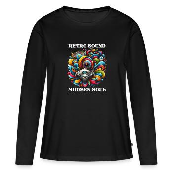 Disques vinyles Lp Collectionneurs Amateurs de disques - T-shirt manches longues Premium bio Femme - noir - Devant - Julia (174cm)
