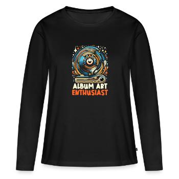 Disques vinyles Lp Collectionneurs Amateurs de disques - T-shirt manches longues Premium bio Femme - noir - Devant - Julia (174cm)