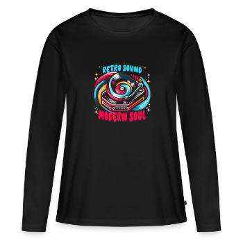 Disques vinyles Lp Collectionneurs Amateurs de disques - T-shirt manches longues Premium bio Femme - noir - Devant - Julia (174cm)