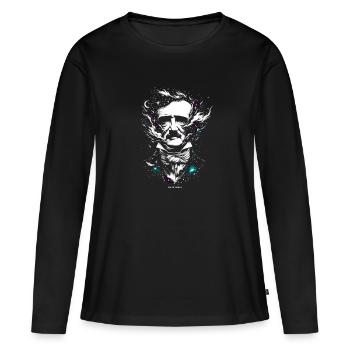 Edgar Allan Poe Fan, littérature classique, - T-shirt manches longues Premium bio Femme - noir - Devant - Julia (174cm)