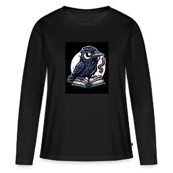 Edgar Allan Poe Fan, Classic Literature, - Women's Premium Organic Long Sleeve Shirt - black - Front - Julia (174cm)