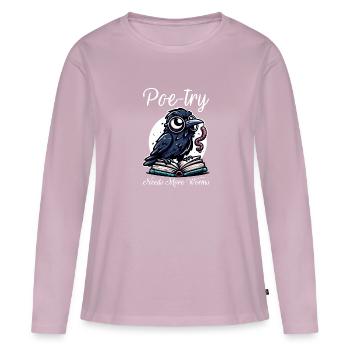 Edgar Allan Poe Fan, Classical Literature, - Women's Premium Organic Long Sleeve Shirt - dusky pink - Front - Julia (174cm)