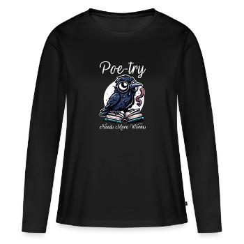 Fan d’Edgar Allan Poe, Littérature classique, - T-shirt manches longues Premium bio Femme - noir - Devant - Julia (174cm)