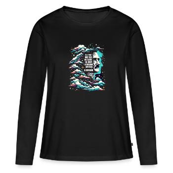 Fan d’Edgar Allan Poe, Littérature classique, - T-shirt manches longues Premium bio Femme - noir - Devant - Julia (174cm)