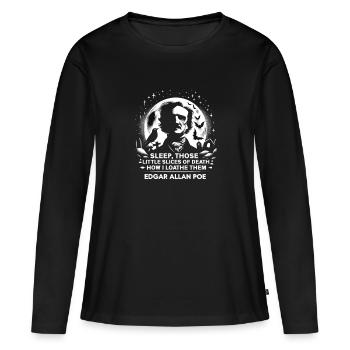 Edgar Allan Poe Fan, littérature classique, - T-shirt manches longues Premium bio Femme - noir - Devant - Julia (174cm)