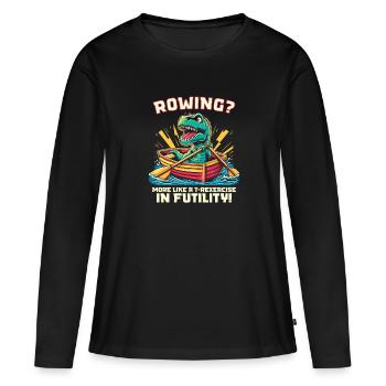 Navigation de plaisance Papa Bateau Capitaine Ponton Sailor Croisière - T-shirt manches longues Premium bio Femme - noir - Devant - Julia (174cm)
